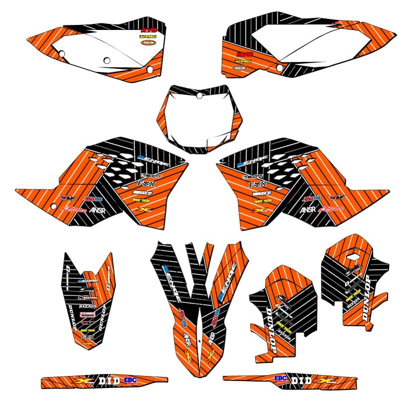 2007-2010 Sx Race Series Orange Senge Graphics Complete Kit For Ktm