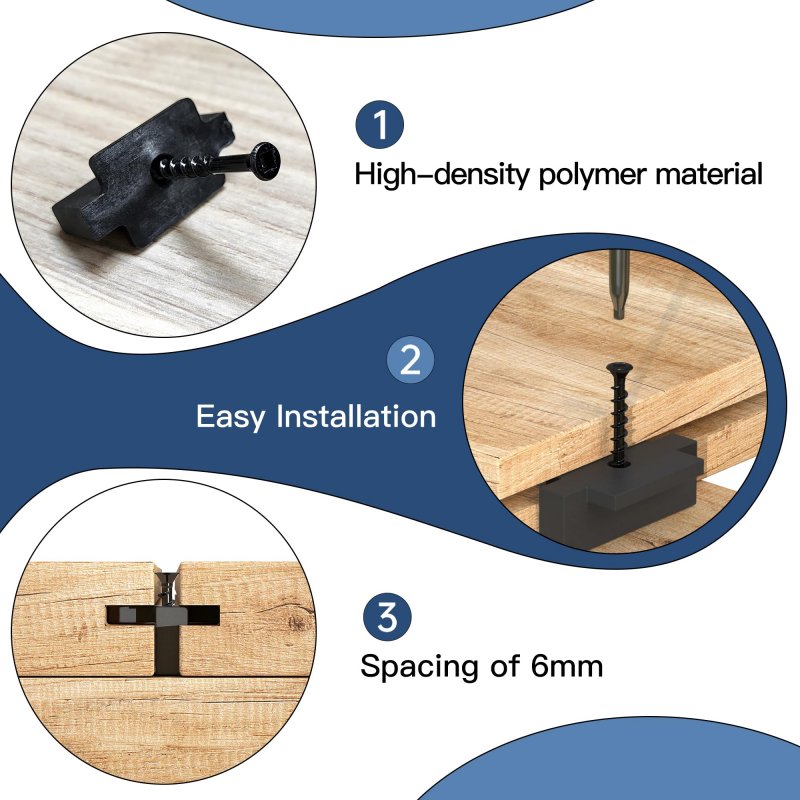Hidden Fasteners Deck Fastener Clip 250 Pieces Universal Nylon T Clips With Preloaded Stainless Steel Screws And Square Drive