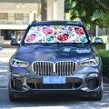 Oarencol Colorful Ladybugs Scarab Windshield Sun Shade Flower Heart Car Foldable Umbrella Sunshade Blocks Uv Rays Heat Keep