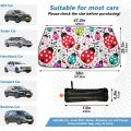 Oarencol Colorful Ladybugs Scarab Windshield Sun Shade Flower Heart Car Foldable Umbrella Sunshade Blocks Uv Rays Heat Keep