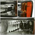 Smoked Housing Amber Corner Headlight Head Lamps Tool Kit Compatible With Gmc Sierra 1500 2500hd 3500 Hd 07-14