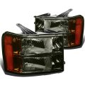 Smoked Housing Amber Corner Headlight Head Lamps Tool Kit Compatible With Gmc Sierra 1500 2500hd 3500 Hd 07-14