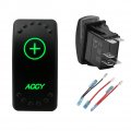 Bacautoparts Green Backlit Rocker Switch 5 Pin On-off Laser Etched Button With Wires For Car Marine Boat Utv 20a 12v 10a 24v