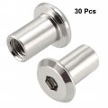 Uxcell M6x12mm Hex Socket Head Insert Nut Screw Post Sleeve For Furniture 30pcs