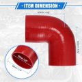 Vekauto 90 Degree Elbow Coupler Silicone Hose 89mm 3 5 Id 125mm Length Intercooler Tube Universal For Car Engine Durable Red