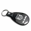 Ipick Image Compatible With Ram Logo Real Black Carbon Fiber Leather Strap Large Tear Drop Key Chain