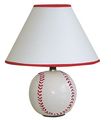 Ore International 604bb Ceramic 60-watt Baseball Table Lamp White Cream 