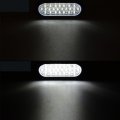 Astra Depot 4pcs Red White 6 24-led Oval Stop Brake Tail Light Backup Lamp For Truck Trailer W Rubber Grommet