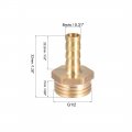Uxcell Brass Hose Barb Fitting Connector 8mm X G1 2 Male Pipe Adapter 2pcs