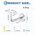 4 Pack Stainless Steel Handrail Bracket Wall-mounted Railing Support With Screws Flat Surface Staircase Hand Brackets For Home