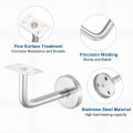 4 Pack Stainless Steel Handrail Bracket Wall-mounted Railing Support With Screws Flat Surface Staircase Hand Brackets For Home