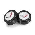 Chevrolet Corvette C7 Logo License Plate Frame Screw Cover Set White On Black Abs Plastic 0 7 In Diameter Official Licensed 2 