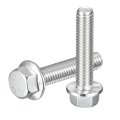 10pcs 3 8-16 X 1-3 4 Flanged Hex Head Bolts 304 Stainless Steelagon Screws Flange Hex Drive 5 8 Grade For Machinery Industry 