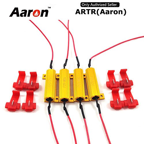 50w 6ohm Load Resistors For Led Turn Signal Hyper Flash And Error Code Fix 4 Piece Set With T Taps Universal Fit Cars