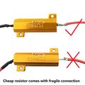 50w 6ohm Load Resistors For Led Turn Signal Hyper Flash And Error Code Fix 4 Piece Set With T Taps Universal Fit Cars