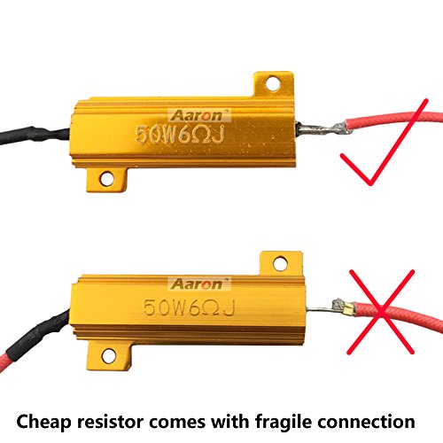 50w 6ohm Load Resistors For Led Turn Signal Hyper Flash And Error Code Fix 4 Piece Set With T Taps Universal Fit Cars