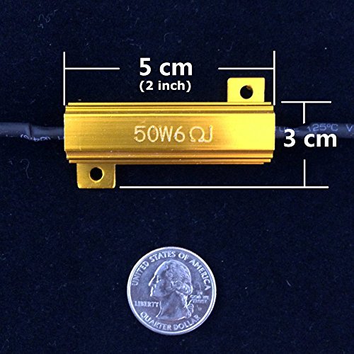 50w 6ohm Load Resistors For Led Turn Signal Hyper Flash And Error Code Fix 4 Piece Set With T Taps Universal Fit Cars