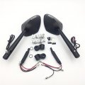 Cnc Black Rear View Side Mirrors With Led Integrated Left And Right Pair For 8mm 10mm Screw Fz1 Fz6 Suzuki Gsr600 Boulevard