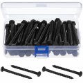 60 Pcs 304 Stainless Steel Lag Bolts For Wood Hex Head Screws Black 1 4 In X 3 Partially Threaded With Storage Box 