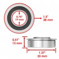 Caltric Front Wheel Bearing Bushing Kit Compatible With John Deere Lt160 Lt150 E180 Gx255 D170