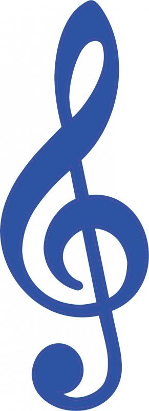 Stickertalk Treble Clef Vinyl Sticker 2 Inches By 6