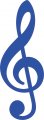 Stickertalk Treble Clef Vinyl Sticker 2 Inches By 6 