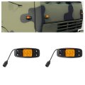 2pcs Front Led Side Marker Lights For Hmmwv 2 5 Ton And Military Trucks 12v Amber Lens Turn Signal Parking Lamp Mo-4992 