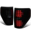 Auto Dynasty Full Led Tail Light Brake Lamps Compatible With Ford F150 94-14 Driver And Passenger Side Black Housing Smoked