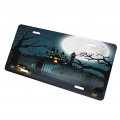 License Plate 6x12 Inches Halloween Castle Graveyard Front Durable Automotive Metal Car Tag For Vehicle Sedan Suv