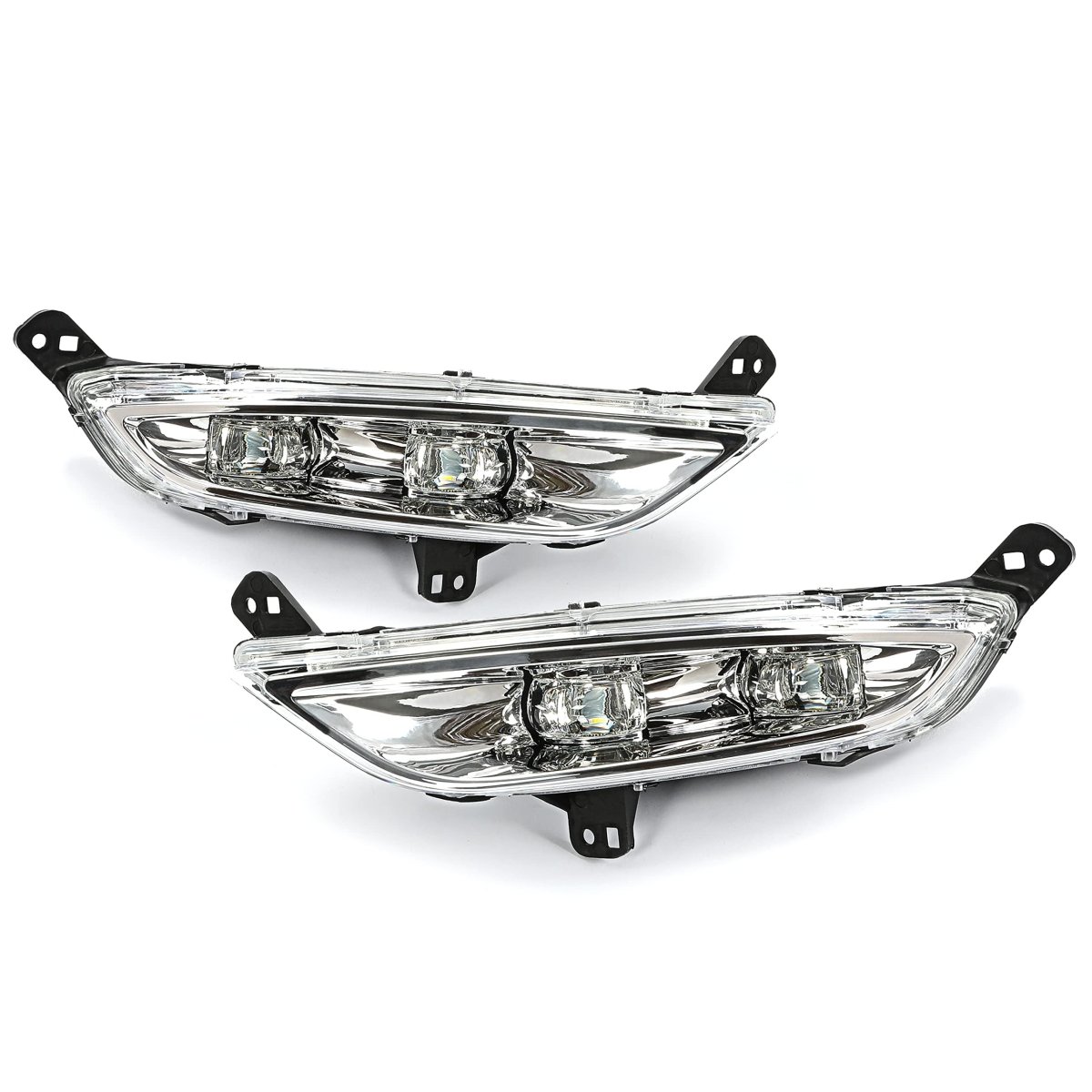 Led Fog Light Pair For 2015 2016 2017 Chrysler 200 Bumper Lamps Replacement Ch2593149 Ch2592149 Clear Lens Chrome Housing