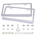 Cartman 2 Holes License Plate Frame Stainless Steel Car Licence With Screws Washers Caps For Us Standard Pack Of