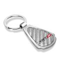 Ipick Image Made Clear Dome Real Silver Carbon Fiber Chrome Metal Teardrop Key Chain With Logo For Srt-8 Dodge Jeep 