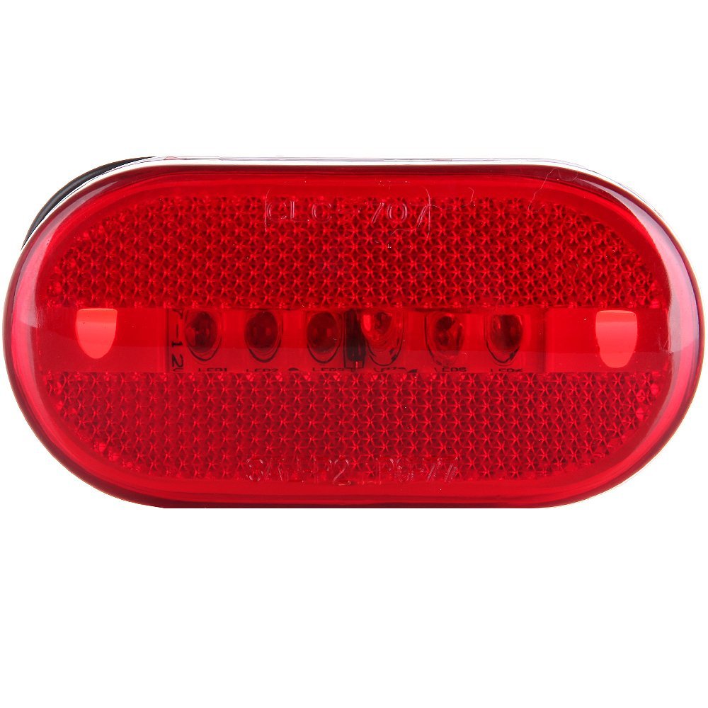 6 Led Rectangular Trailer Side Marker Clearance Lights Red Lens Light Waterproof Universal Surface Mount For Trucks Rvs And