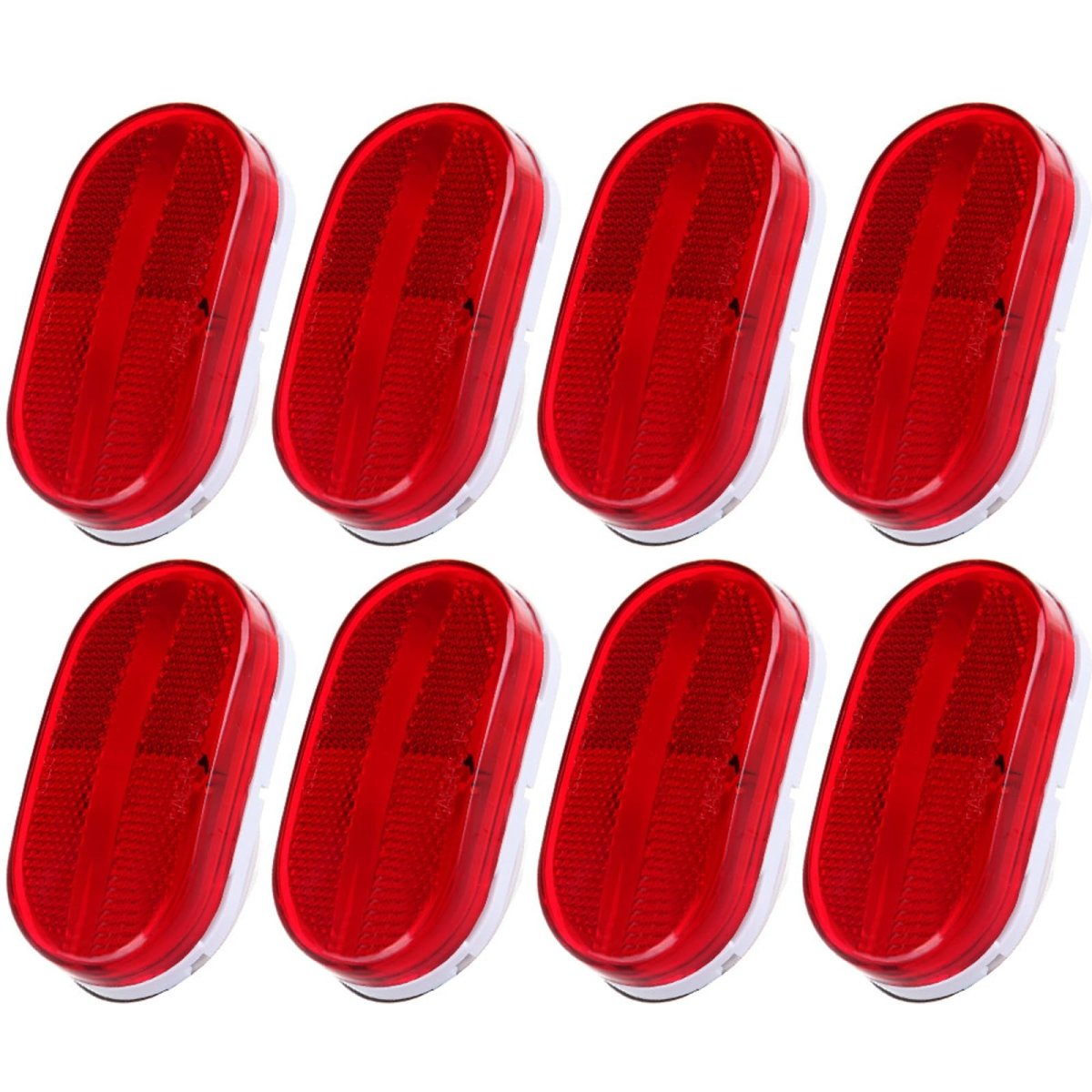 6 Led Rectangular Trailer Side Marker Clearance Lights Red Lens Light Waterproof Universal Surface Mount For Trucks Rvs And