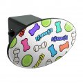 Doggie Chew Toys Bone Rope Tennis Ball Pattern Oval Tow Trailer Hitch Cover Plug Insert