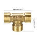 Brass Tee Pipe Fitting 1 2 Pt Male Thread T Shaped Connector Coupler
