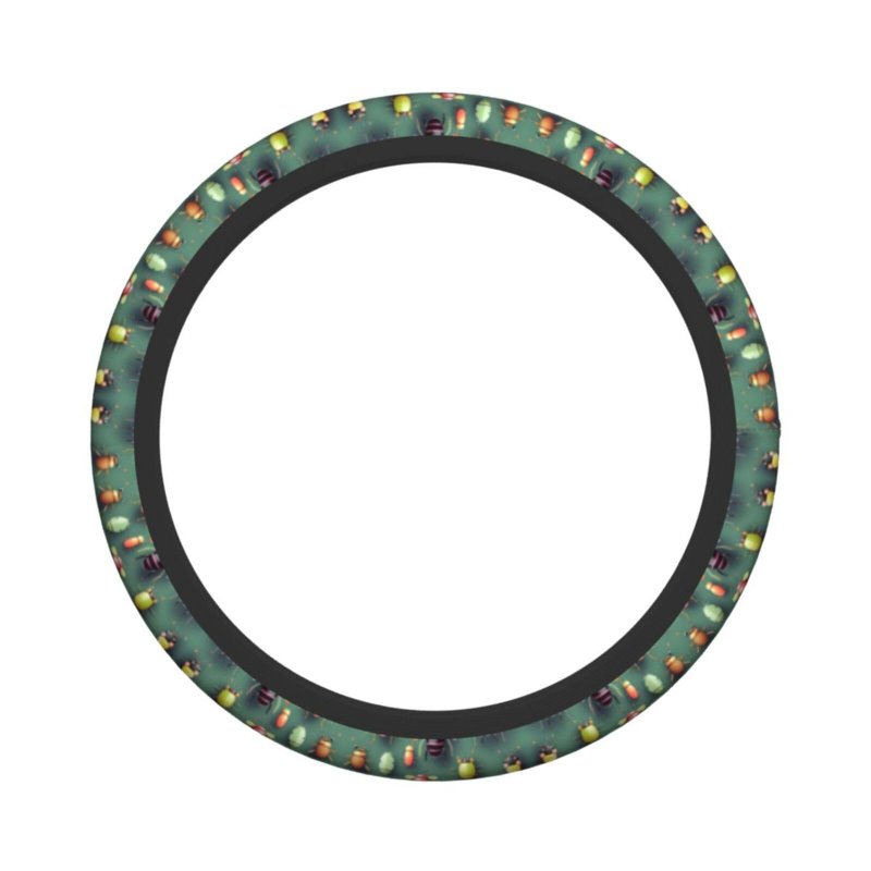 Yyhhaofa Neoprene Steering Wheel Cover Elastic Easy To Install Fits Most Vehicles Durable Insect Atlas Printing