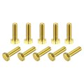 Brass Hex Bolts M6x20mm 10pcs Fully Thread Grade 4 8 Solid Hexagon Head Bolt Machine Screws For Machinery 