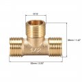 Uxcell Brass Tee Pipe Fitting G1 2 Male Thread T Shaped Connector Coupler