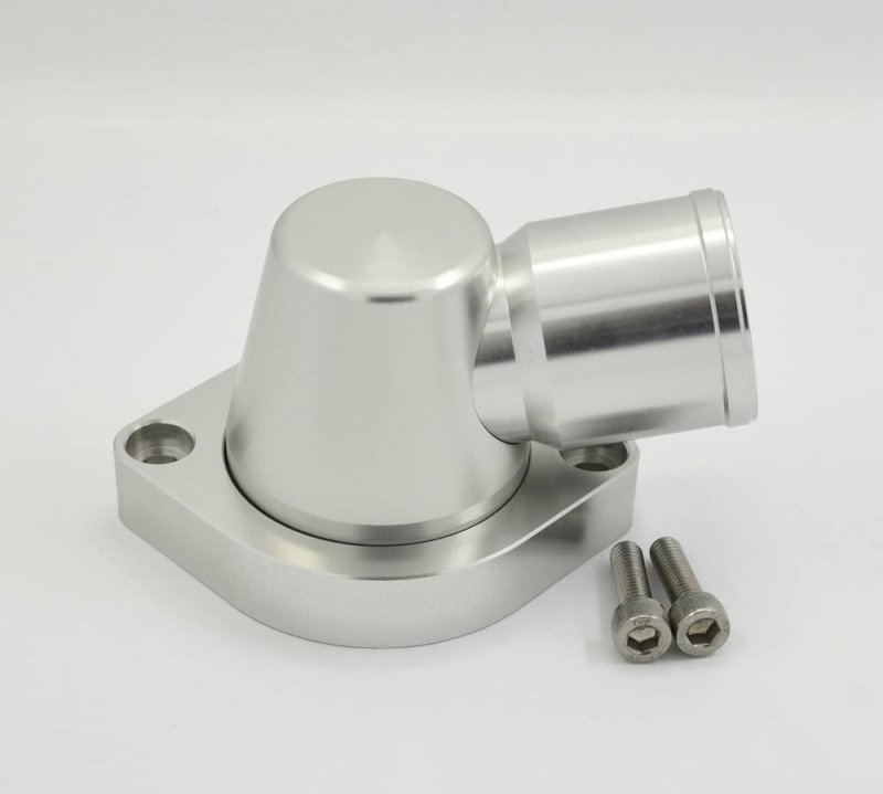 Billet Swivel Thermostat Housing Water Neck 90 Degrees 1 5 In For Gm Ls Engines Ls1 Ls2 Ls3 Ls7 Ls9 Lsa L76 L92 And Vortec 4 8l