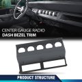 Center Gauge Radio Dash Bezel Trim For Jeep Wrangler Yj 1987-1995 Grey