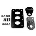 License Plate Holder Aluminum Alloy Motorcycle Brake Tail Light Bracket Side Mount Metal Black