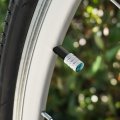 Plaid Turquoise Teal Gray Grey Pattern Motorcycle Bicycle Bike Tire Rim Wheel Aluminum Valve Stem Caps