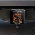 American Fire Department Firefighter Skeleton Fears Me Tow Trailer Hitch Cover Plug Insert