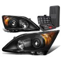 Auto Dynasty Black Housing Amber Corner Projector Headlight Lamps Tool Kit Compatible With Honda Cr-v 07-11