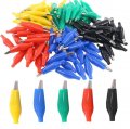 Heyiarbeit 30pcs 5a Alligator Clip Copper Plated With Insulating Protective Cover Crocodile Clamps Jumper Helper Red Black