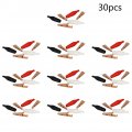 Heyiarbeit 30pcs 5a Alligator Clip Copper Plated With Insulating Protective Cover Crocodile Clamps Jumper Helper Red Black