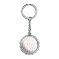 Cherry Blossoms Flowers Pattern Keychain Chrome Plated Metal Pop Cap Bottle Opener 