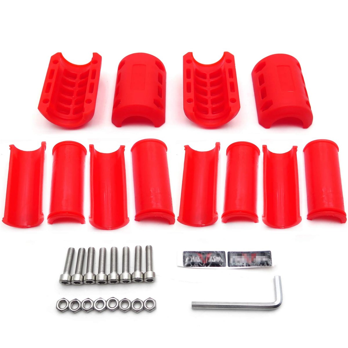 Engine Protection Guard Bumper Dec Block For Kawasaki Versys X 300 Abs Fits 22mm 25mm 28mm Diameters Red Plastic Bumper Guards