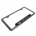 Infiniti In 3d Embossed Black Insert Gunmetal Finish 50 States Stainless Steel License Plate Frame 